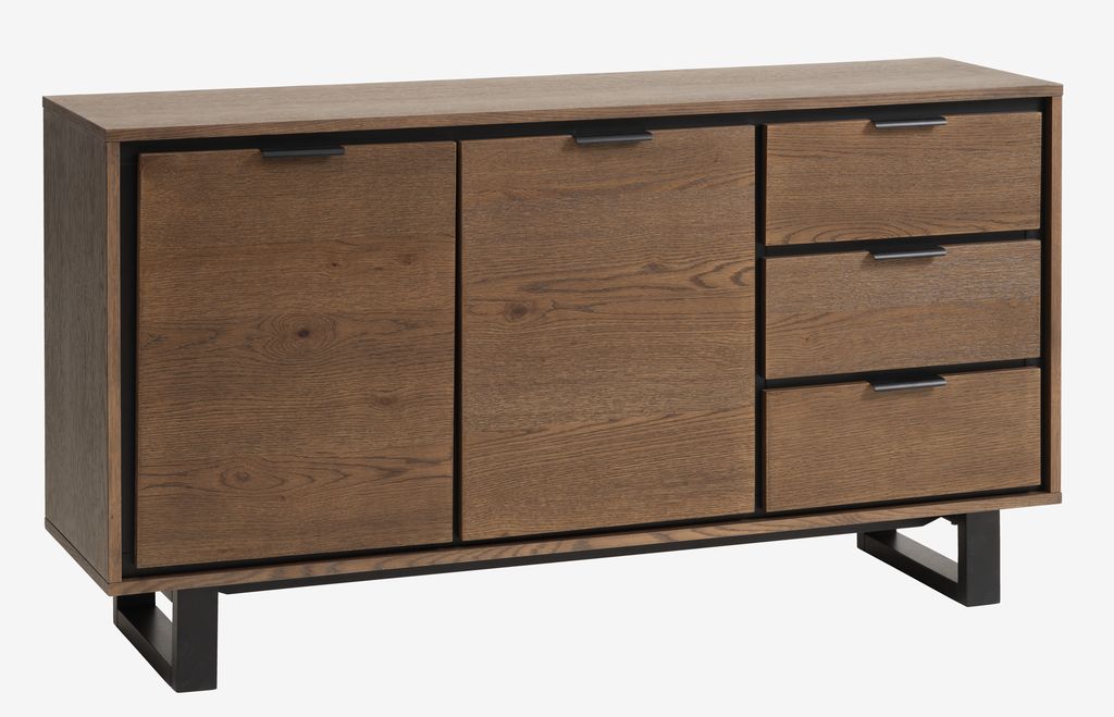 Komoda HORNBORG 2 vrata 3 fioke tamni hrast